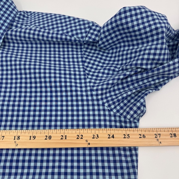 Jared Lang Shirt Men 3XL Blue Check Long Sleeve Button Up Lightweight Cotton - Picture 10 of 12